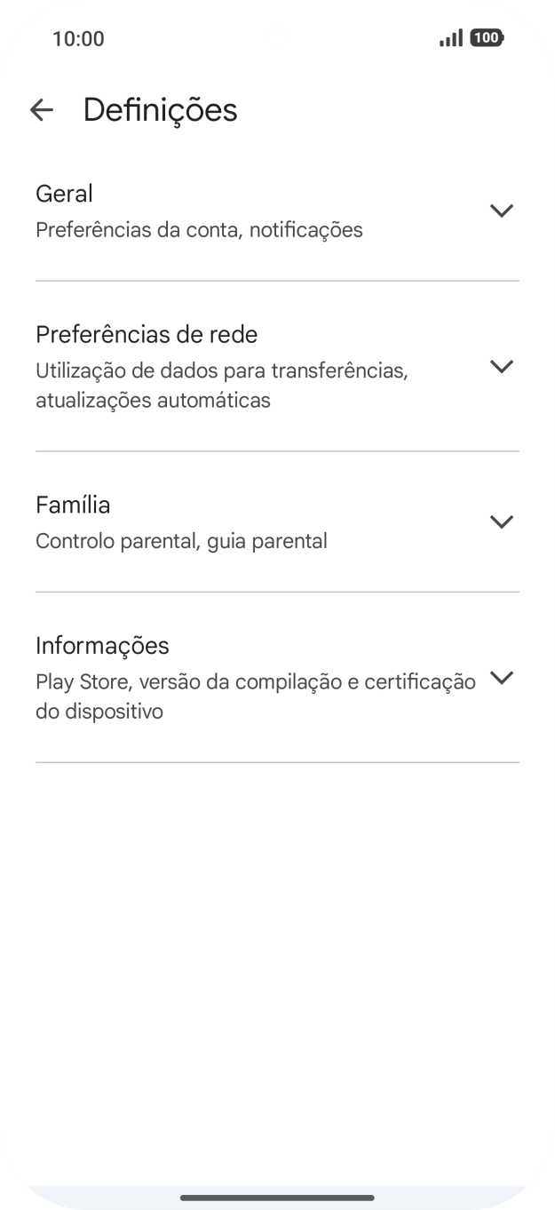 Prima Preferências de rede.