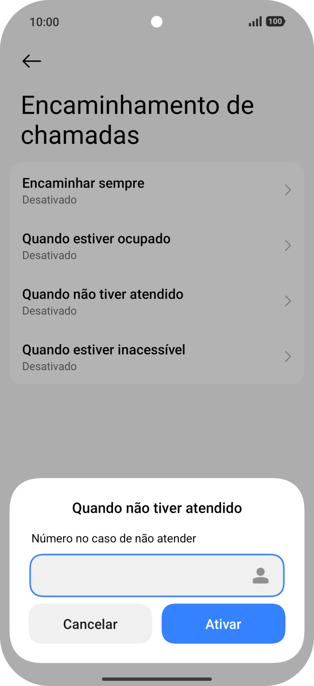 Introduza 123 e prima Ativar.