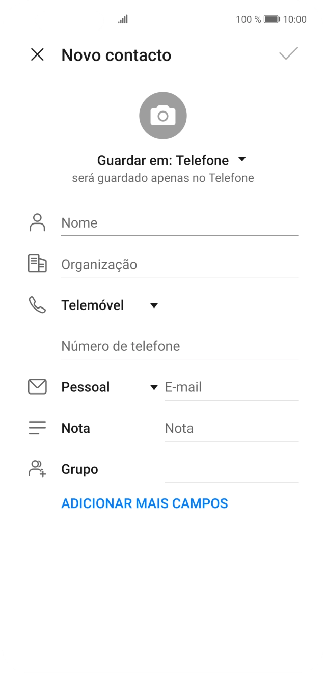 Prima a lista suspensa da lista de contactos.