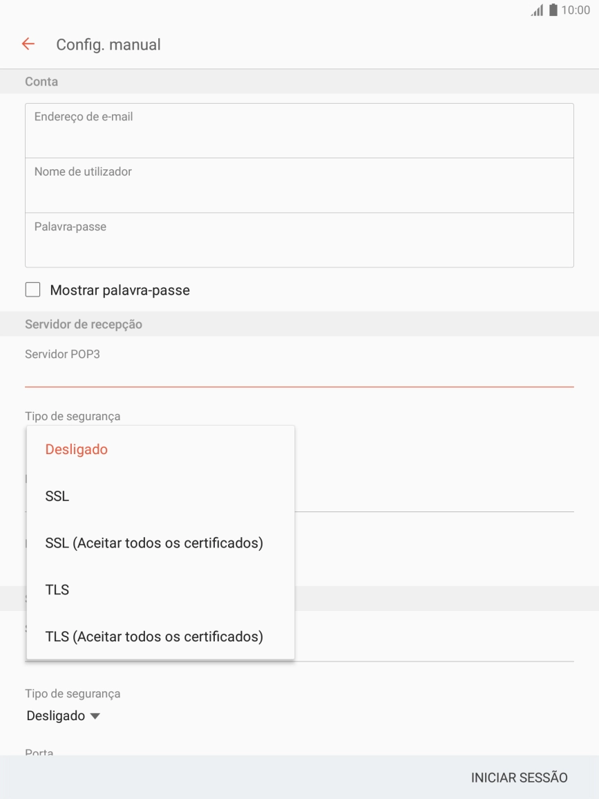 Prima Desligado para desativar a função.