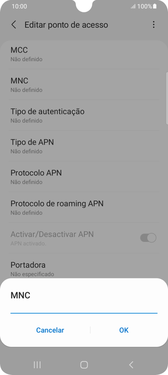 Introduza 01 e prima OK.