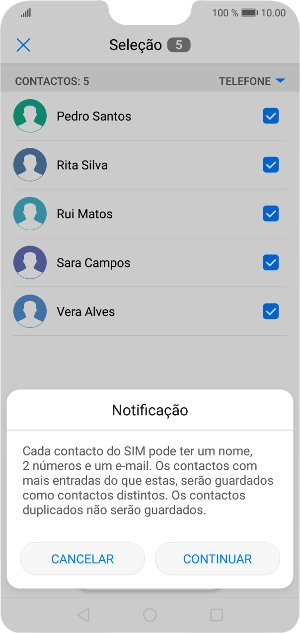 Prima CONTINUAR.