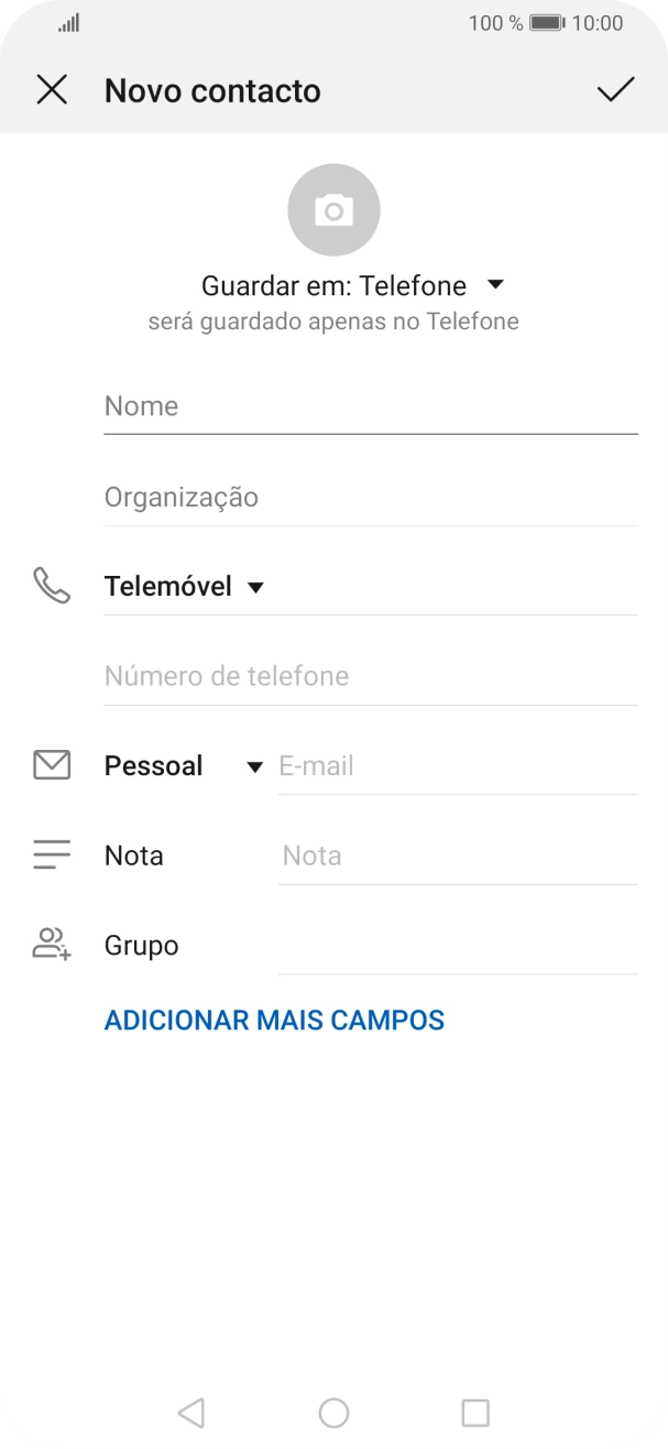 Prima a lista suspensa da lista de contactos.