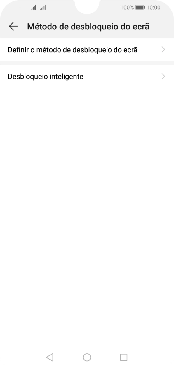 Prima Definir o método de desbloqueio do ecrã.