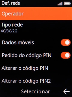 Escolha Pedido do código PIN para ativar ou desativar a função.