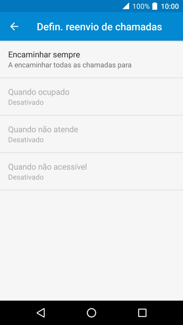 Prima o tipo de desvio pretendido.