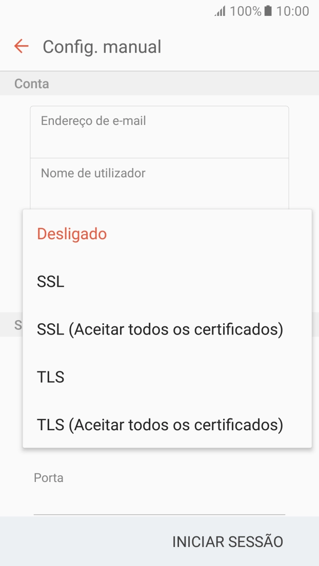 Prima Desligado para desativar a função.