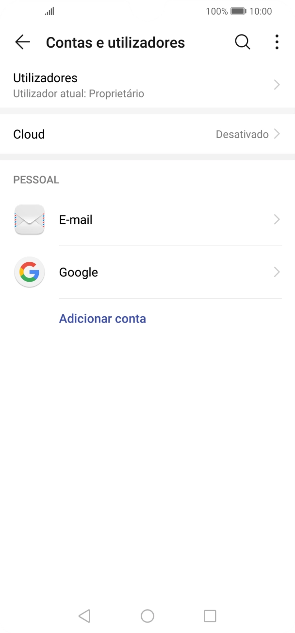 Prima o ícone de menu.