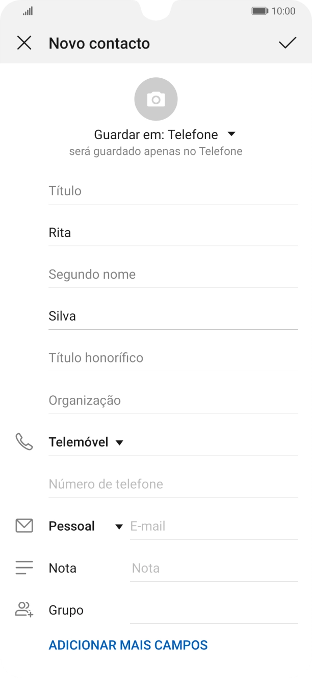 Prima Número de telefone e introduza o número de telefone pretendido.