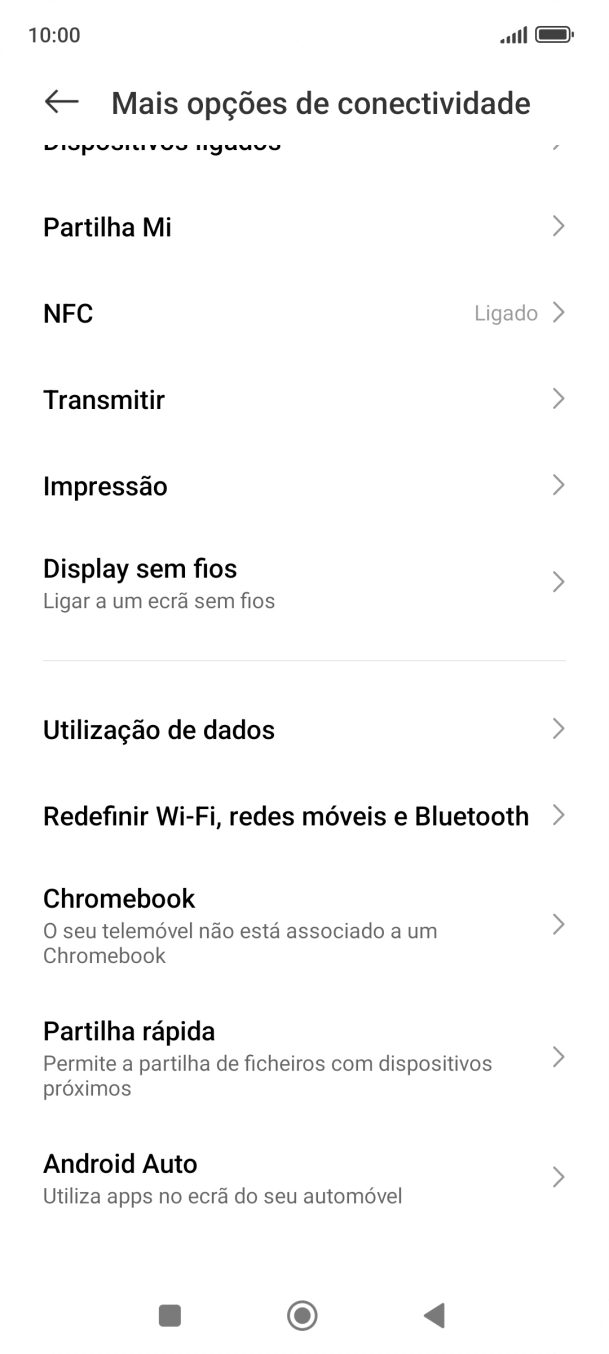 Prima Redefinir Wi-Fi, redes móveis e Bluetooth.