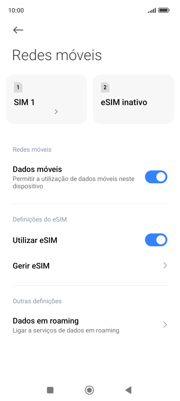 Prima Gerir eSIM.