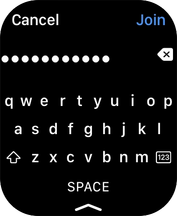 Key in the password for the WiFi network and press Join.