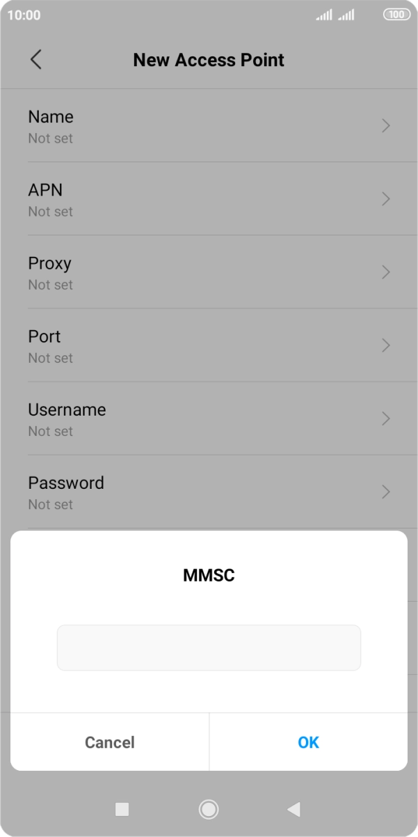Key in http://mmsc.mms.o2.co.uk:8002 and press OK. Key in http://mmsc.mms.o2.co.uk:8002 and press OK.