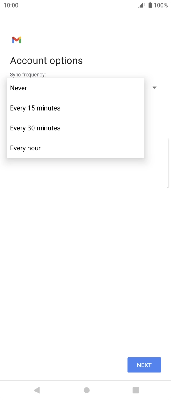 Press the required setting. Press the required setting.