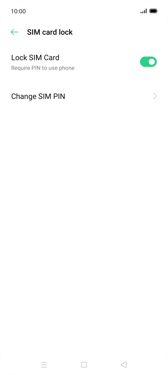 Press the indicator next to 'Lock SIM Card' to turn the function on or off.