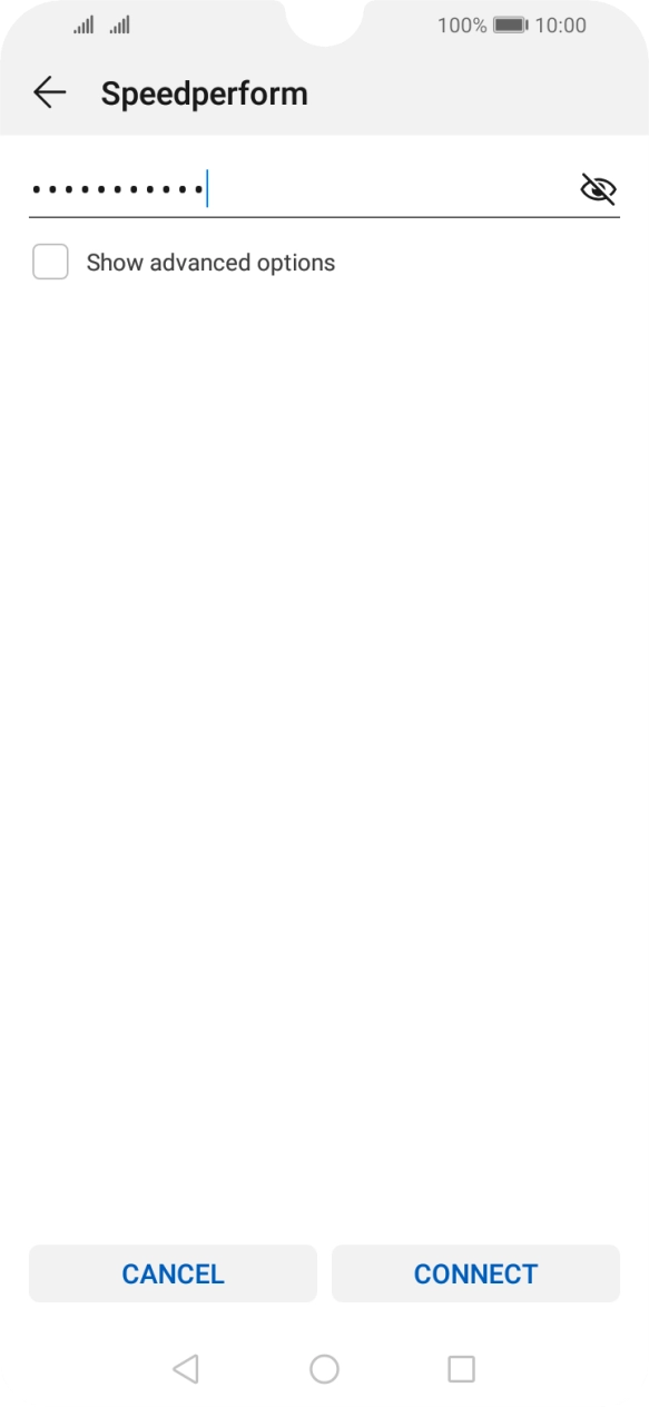 Key in the password for the WiFi network and press CONNECT. Key in the password for the WiFi network and press CONNECT.