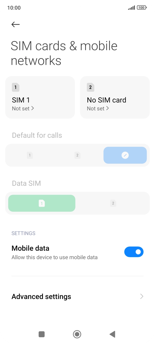 Press the required SIM.
