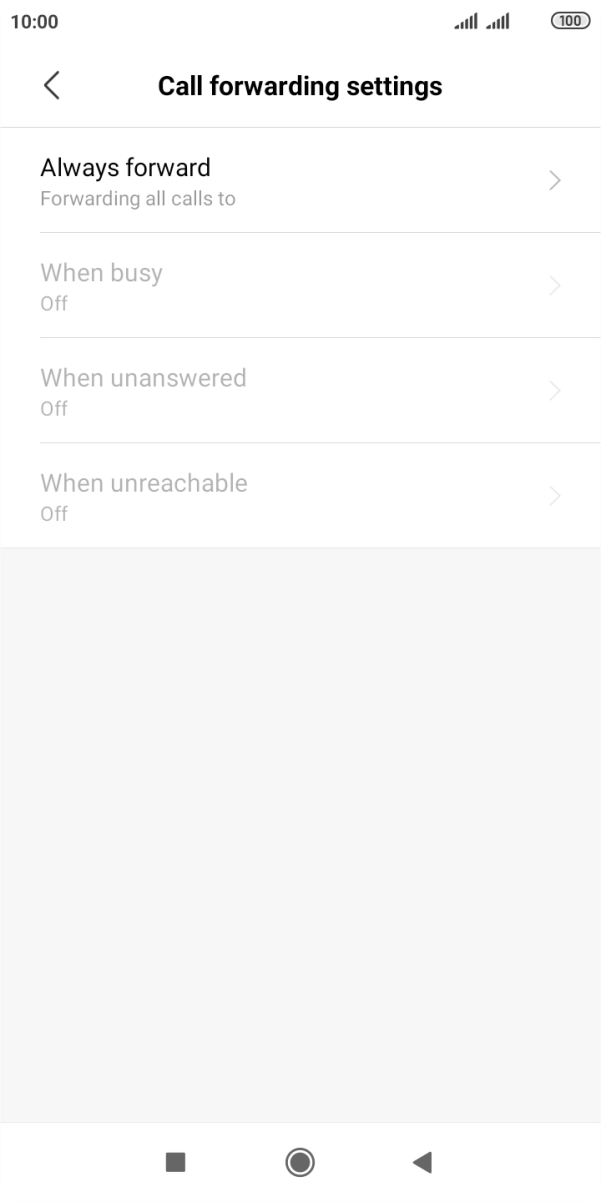 Press the required divert type.