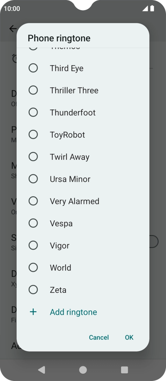 Press the required ring tones to hear them.