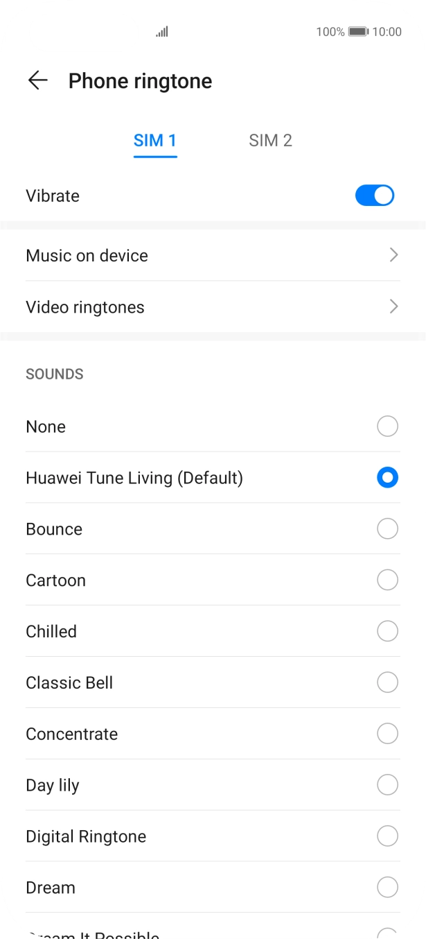 Press Music on device.