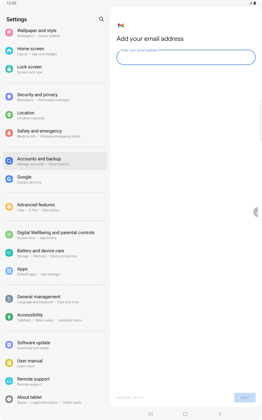 Press the field below 'Enter your email address' and key in your email address. Press the field below 'Enter your email address' and key in your email address.