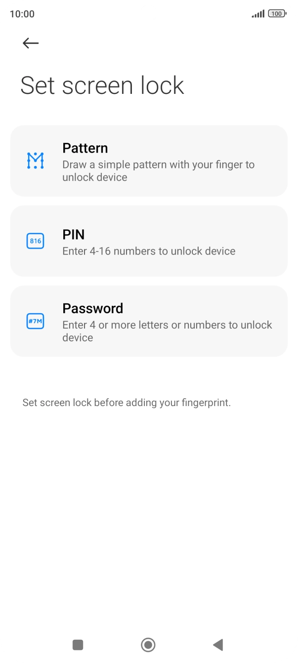 Press the required phone lock code and follow the instructions on the screen to create an additional phone lock code.
