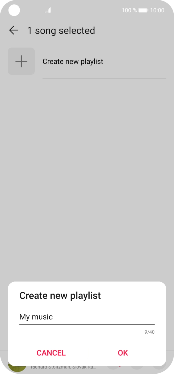 Key in a name for the playlist and press OK.