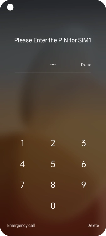 Key in your SIM PIN and press Done. The default SIM PIN is 0000.