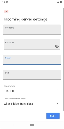 Press the field below 'Port' and key in 110.