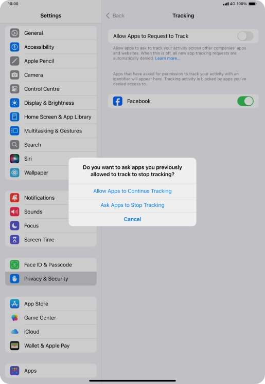 If you turn off the function, press the required setting.