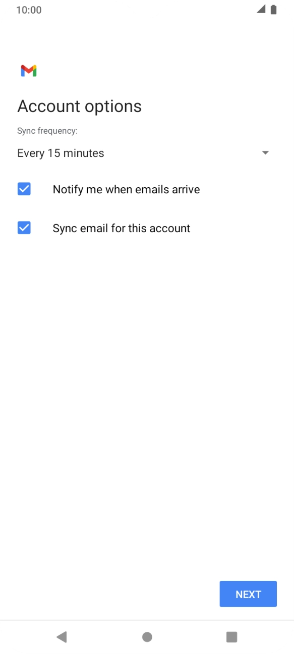 Press the drop down list below 'Sync frequency:'. Press the drop down list below 'Sync frequency:'.