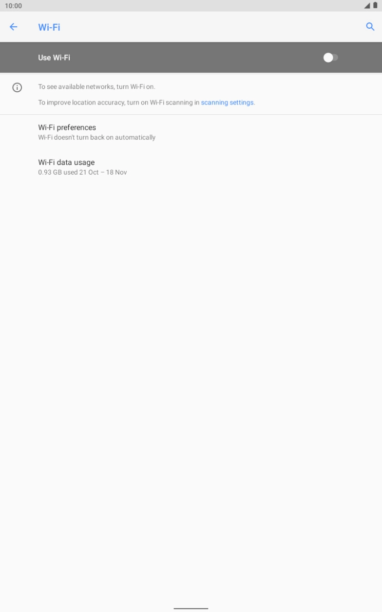 Press the indicator next to 'Use Wi-Fi' to turn on the function. Press the indicator next to 'Use Wi-Fi' to turn on the function.