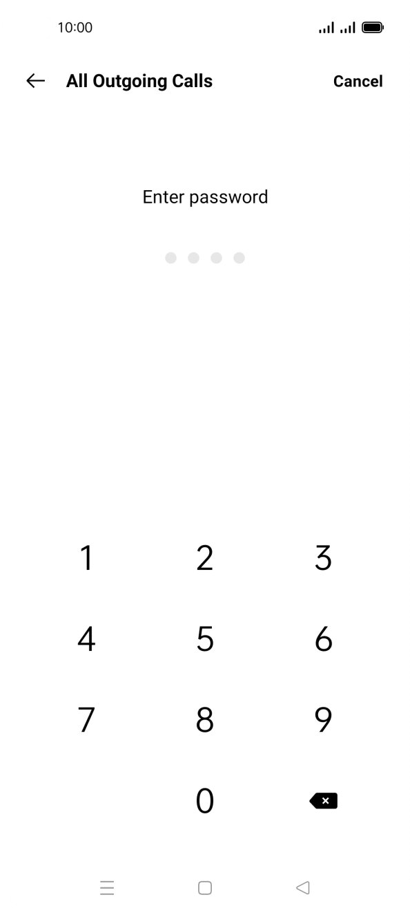 Key in your barring password.