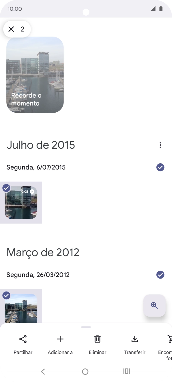 Prima o ícone para partilhar.