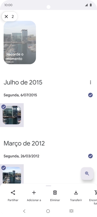 Prima o ícone para partilhar.