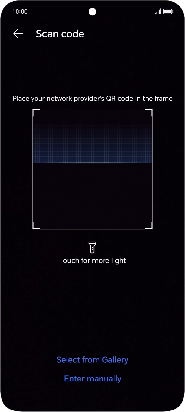 Place the QR code you've received inside the phone camera frame to scan the code.
