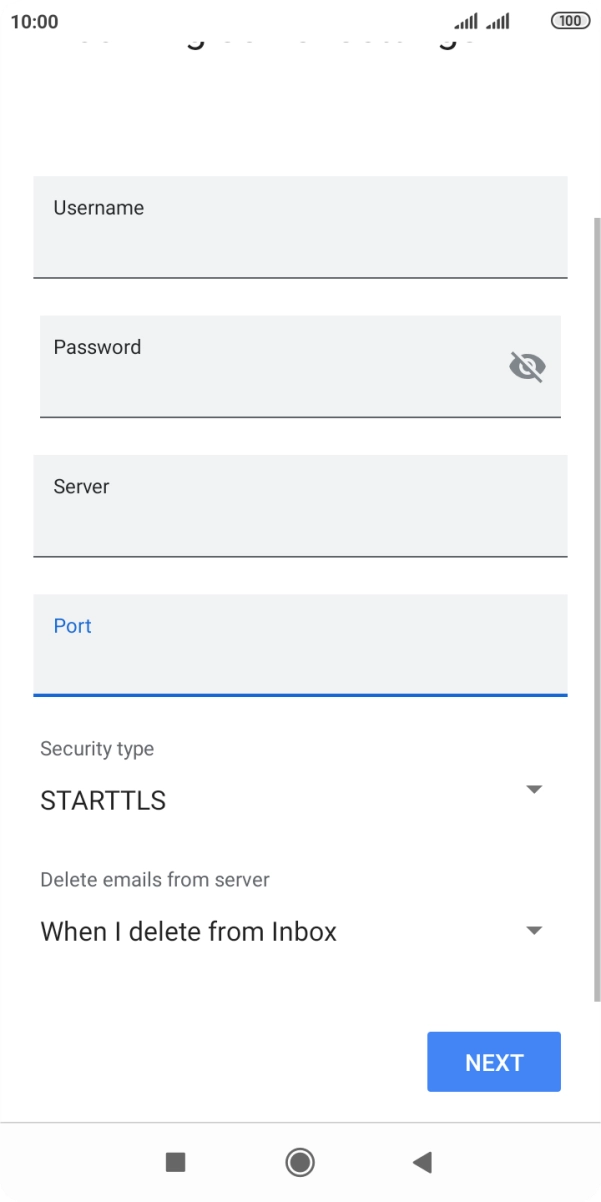 Press the drop down list below 'Security type'. Press the drop down list below 'Security type'.