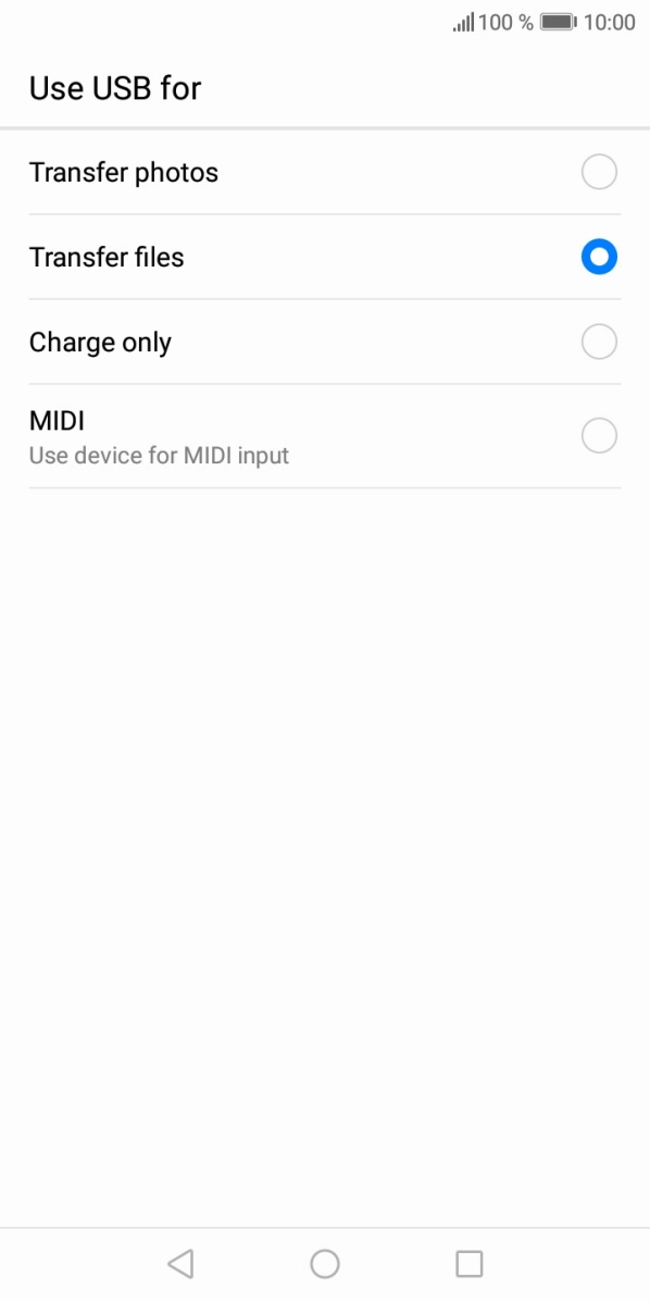 Press Transfer files. Press Transfer files.