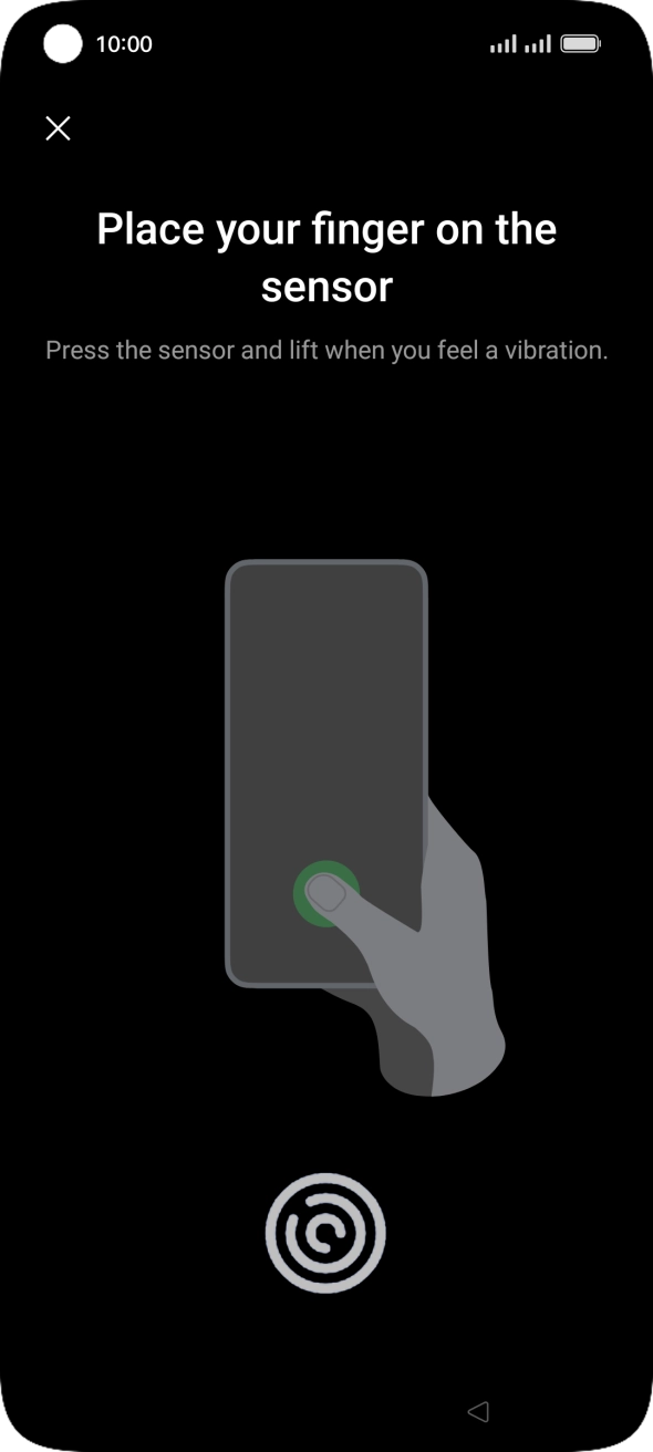 Follow the instructions on the screen to create the phone lock code using your fingerprint. Follow the instructions on the screen to create the phone lock code using your fingerprint.