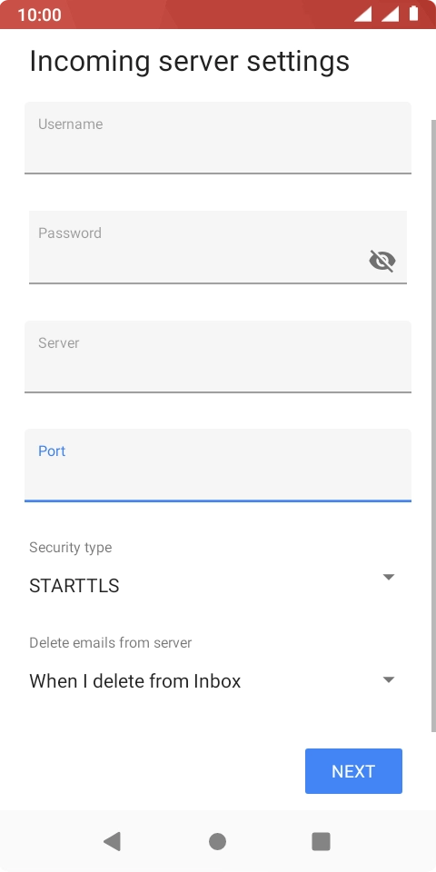 Press the drop down list below 'Security type'. Press the drop down list below 'Security type'.