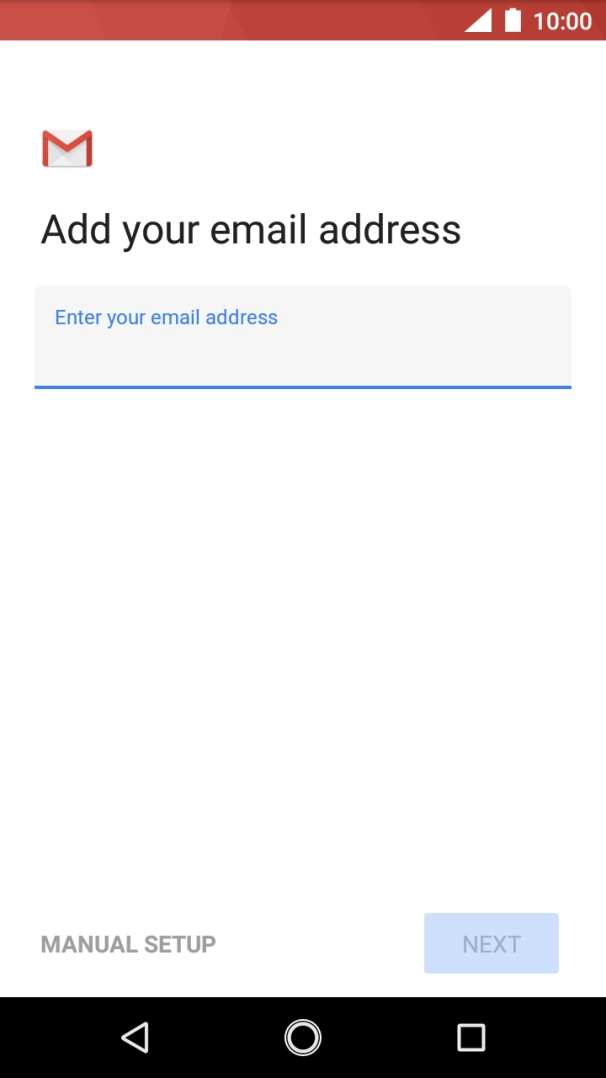 Press the field below 'Enter your email address' and key in your email address.