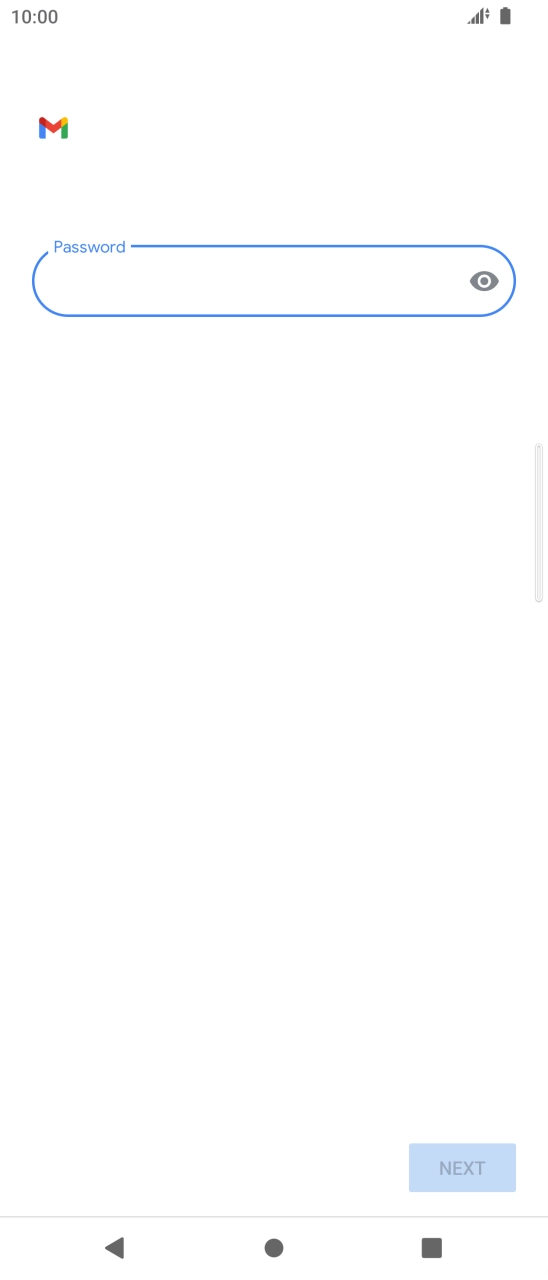 Press the field below 'Password' and key in the password for your email account.