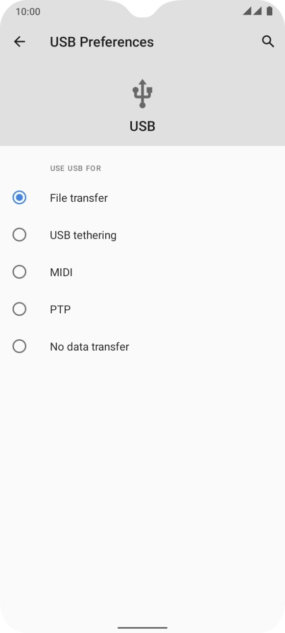Press File transfer. Press File transfer.