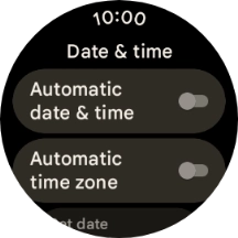 Press the indicator next to 'Automatic date & time' to turn on the function.
