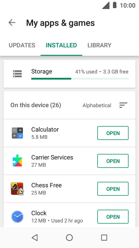 Press the required app.
