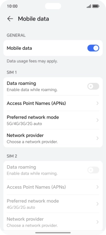 Press Preferred network mode.