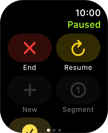 Press End to stop your training activity.