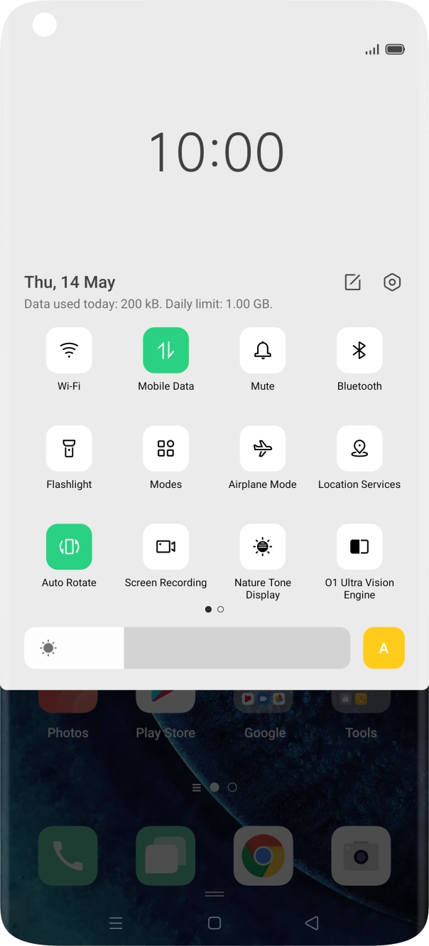 Press the settings icon. Press the settings icon.
