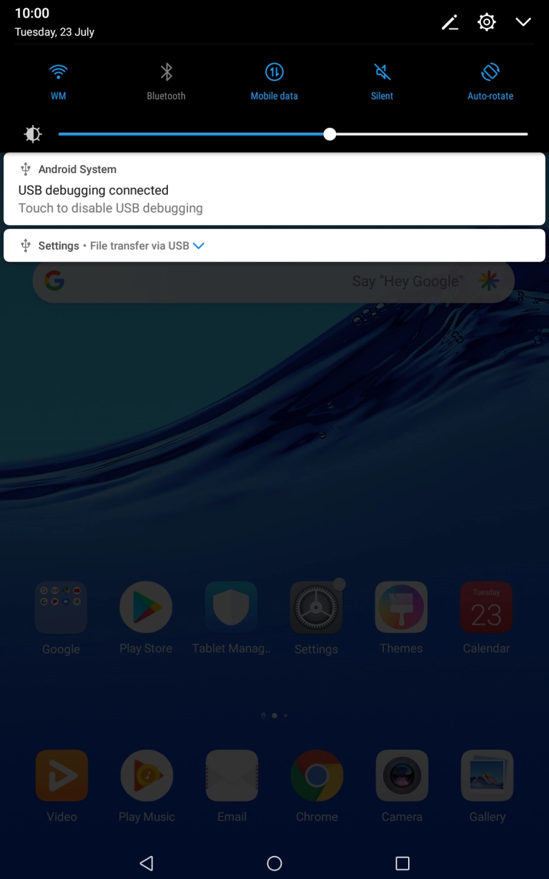 Press the connection icon.