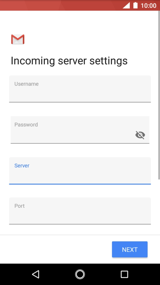 Press the field below 'Port' and key in 110.